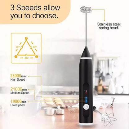 2 in 1 Rechargeable Electric Coffee Beater & Frother