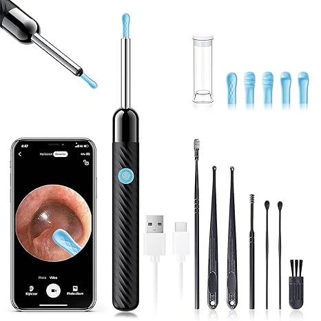 👂 1080P HD Ear Cleaner Camera Kit – Smart Earwax Removal Tool with 8-Piece Set | Wireless, Safe Cleaning for iOS & Android