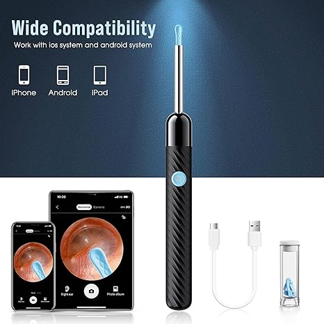 👂 1080P HD Ear Cleaner Camera Kit – Smart Earwax Removal Tool with 8-Piece Set | Wireless, Safe Cleaning for iOS & Android