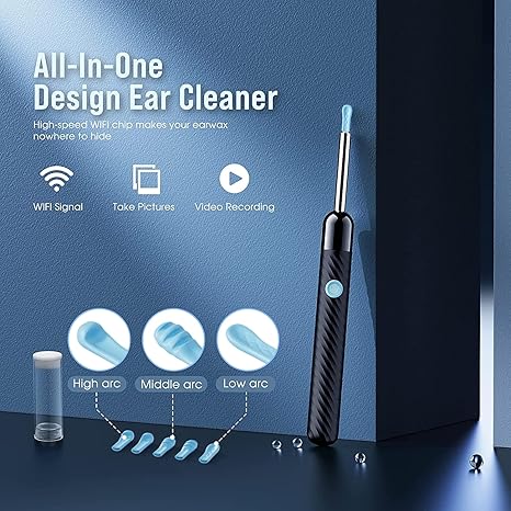 👂 1080P HD Ear Cleaner Camera Kit – Smart Earwax Removal Tool with 8-Piece Set | Wireless, Safe Cleaning for iOS & Android
