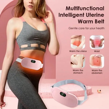 💗 Instant Period Pain Relief Belt – Smart Heating & Massage Pad (4 Heat Levels, 3 Modes) | Portable, Wireless Comfort for Women & Girls