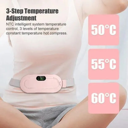 💗 Instant Period Pain Relief Belt – Smart Heating & Massage Pad (4 Heat Levels, 3 Modes) | Portable, Wireless Comfort for Women & Girls