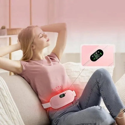 💗 Instant Period Pain Relief Belt – Smart Heating & Massage Pad (4 Heat Levels, 3 Modes) | Portable, Wireless Comfort for Women & Girls