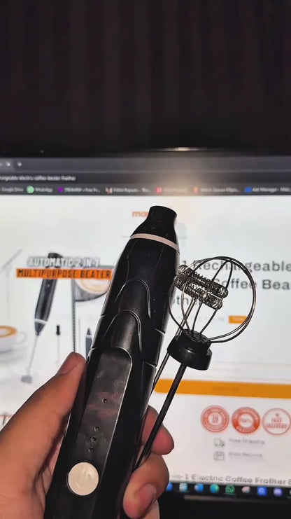 2 in 1 Rechargeable Electric Coffee Beater & Frother